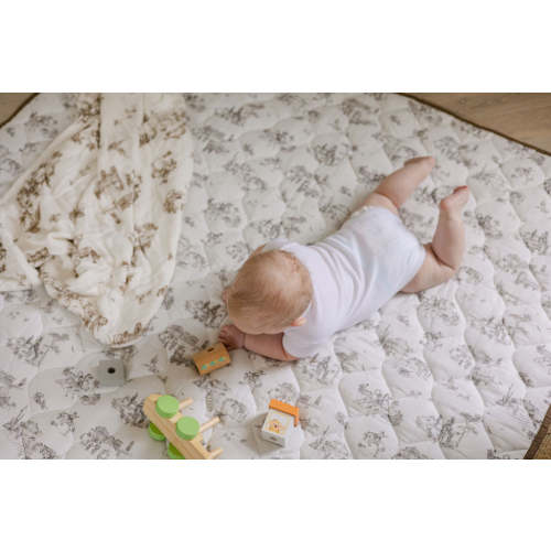 Western Toile Quilted Playmat - Organic Cotton Baby Playmat – The Gilded Bird US