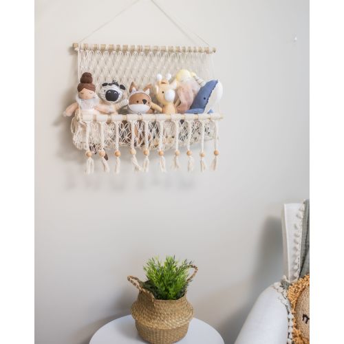 Willow Hanging Macrame Basket - Wall Storage | Crane Baby