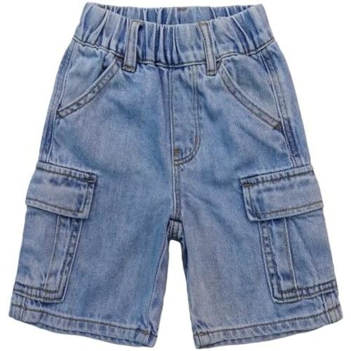 KIDSCOOL SPACE Baby Little Big Boys Shorts,Girls Ribbed Elastic Waist Summer Half Pants Cargo Jeans