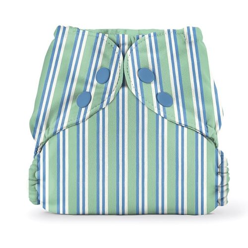 Esembly Cloth Diaper Cover - Reusable Swim Diaper, Waterproof, Breathable - Adjustable Outer Layer Over Absorbent Inner for Blowout Protection - Sunday Stripe, Size 1 (7-17lbs)