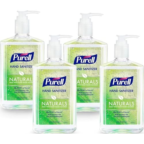 Purell Advanced Hand Sanitizer Naturals with Plant Based Alcohol, Citrus Scent, 12 fl oz Pump Bottle (Pack of 4) - 3623-06-EC2