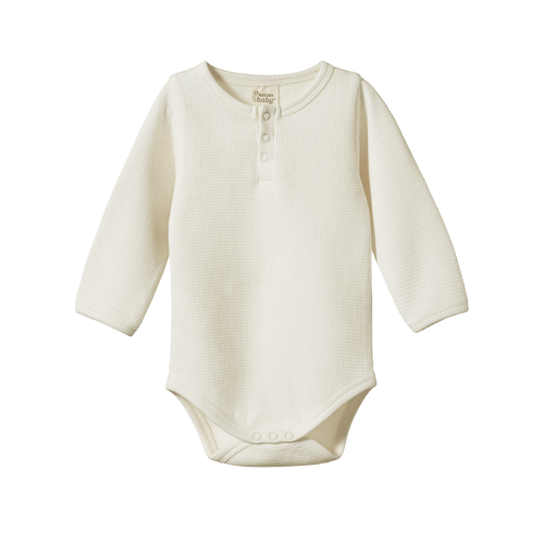 Waffle Henley Long Sleeve Bodysuit
