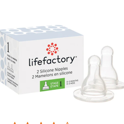 Silicone Nipples Stage 1 for 4oz and 9oz Glass Bottles-2 pack