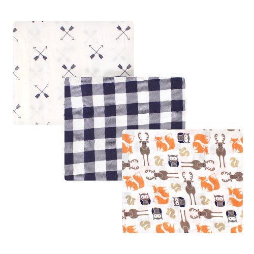 Hudson Baby Infant Boy Cotton Muslin Swaddle Blankets, Forest, One Size