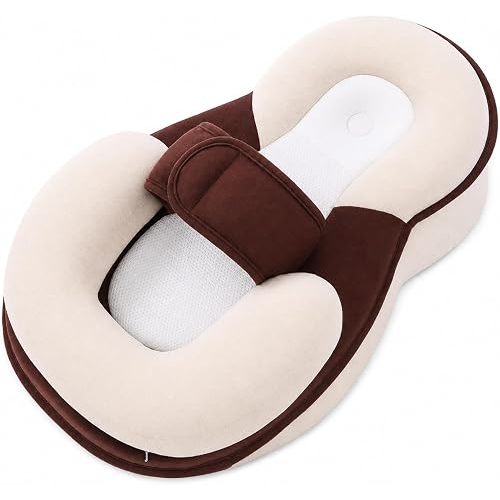 Pishuw DreamCradle Pillow, 30°Incline Support Pillow with Leg Cushion Design, Breathable Portable Rest Cushion for Feeding, Relaxation and Daily Use，Brown