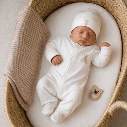 My Teddy Newborn Footie Gift Set - Ivory