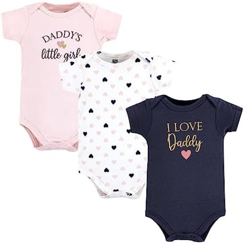 Hudson Baby Baby Girls Cotton Bodysuits 3-pack