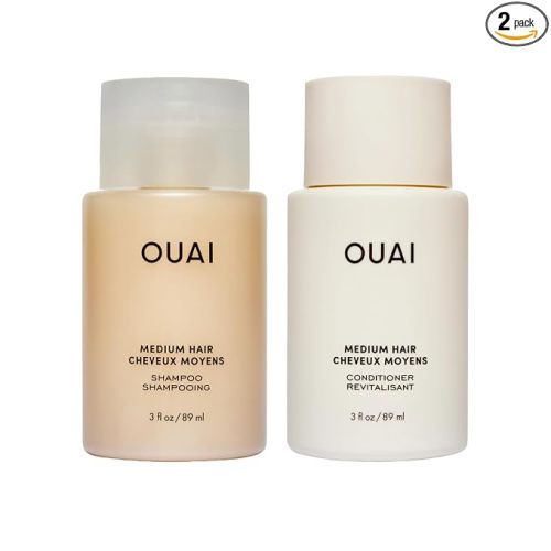 OUAI Medium Shampoo & Conditioner Set - Travel Size (3 Oz)