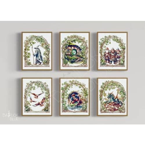 LoTR Inspired Nursery Art - Medieval Fantasy Wall Art - Rustic Nursery Decor - Fairytale Storybook Nursery - Digital Download - Printable