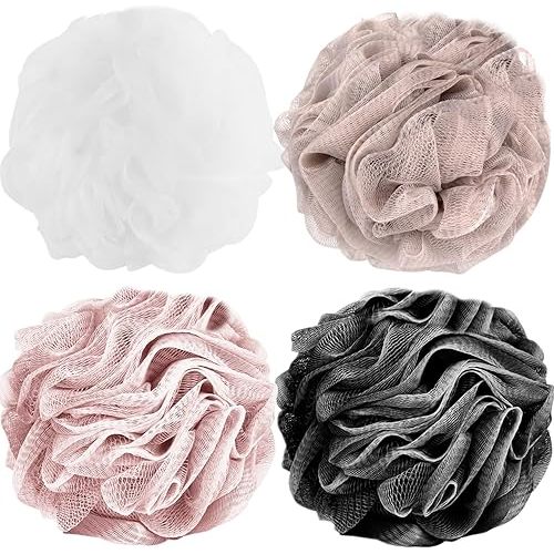 Fu Store Loofah Sponge Shower Loofahs 70g Bath Sponges Mesh Balls 4 Colors Body Scrubber Exfoliator Wash Back Scrubber Bathroom Men Women Scrubbers Cleaning Bathing Accessories