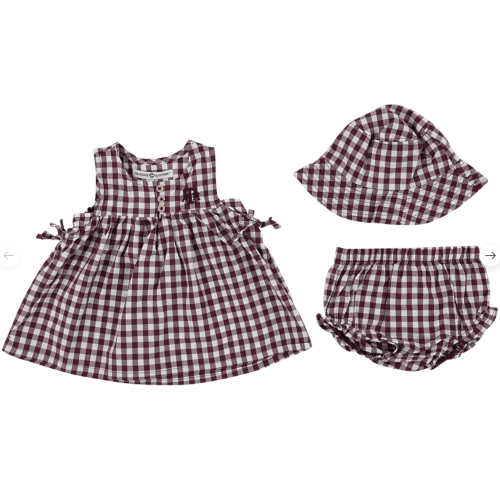 Collegiate Outfitters Infant Girls Plaid Set - Maroon