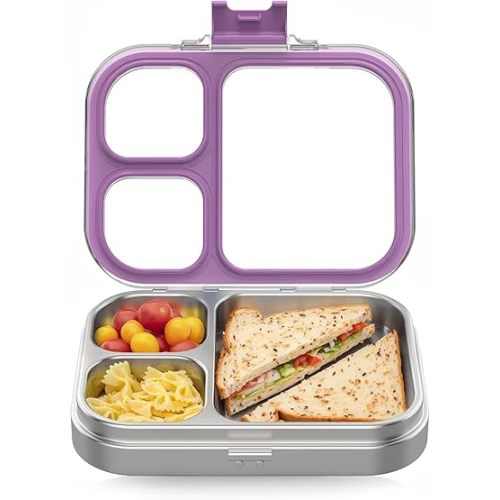 HOMEKOL Stainless Steel Bento Lunch Box, Purple, 3.3Cups