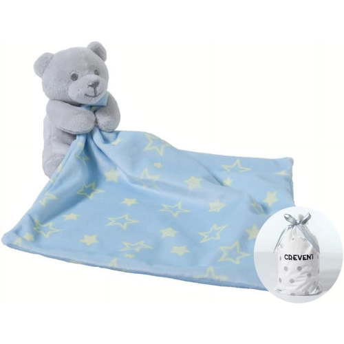 CREVENT Cozy Plush Baby Security Blanket Loveys for Baby Boys with Animal Face, Baby Shower/Birthday Gifts for Newborns Infant Toddler (Hugging Bear)