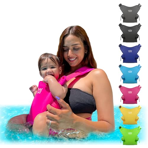 WaterLand Baby Carrier - Innovative Carrier You Can Use Both in Water & Land - Waterproof Infant Chest Holder with Adjustable Straps, Lightweight Toddler Harness for Pool & Beach (Pink Flamingo)