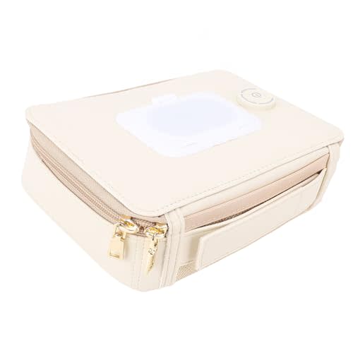 Omabeta Baby Wet Wipe Warmer Constant Temperature Heating for Home Vehicle Use, Portable PU Leather Wipe Warmer for Living Room Bedroom Outings, 1 X for Family