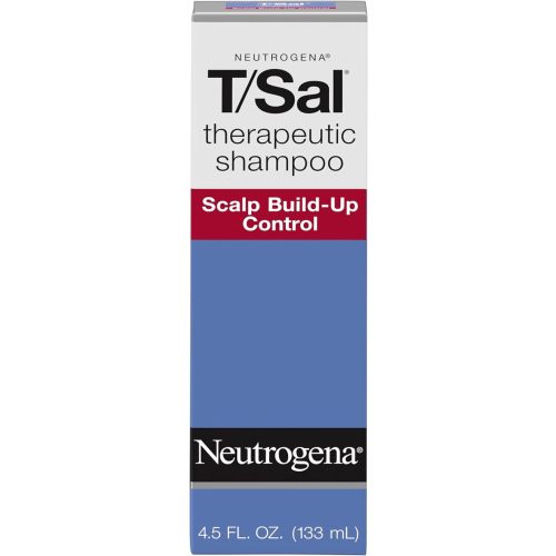 Neutrogena T/Sal Therapeutic Dandruff Shampoo, Scalp Build-Up Control, 3% Salicylic Acid,Psoriasis Treatment, Seborrheic Dermatitis Shampoo, Clears Flakes, Fragrance Free, 4.5 fl oz
