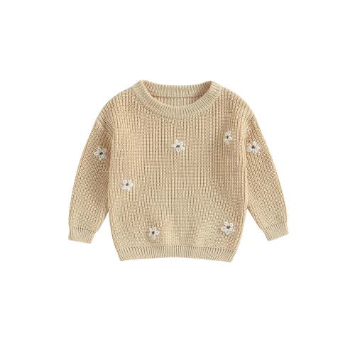 Bagilaanoe Newborn Baby Girl Knitted Sweater Long Sleeve Flower Pullover 3M 6M 9M 12M1 8M 24M Infant Warm Jumpers Tops Fall Loose Knitwear