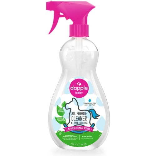 Dapple Baby All Purpose Cleaning Spray, Powered by Plants, Hypoallergenic, Fragrance Free, Cleaner for Toys, High Chairs, Swings, Counters, 16.9 Fl Oz (1 Pack)