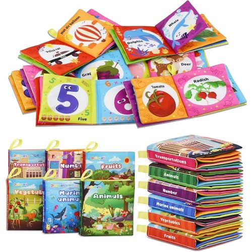 6 Pack Soft Books, Cloth Book, Bath Book, Baby Book, Crinkle Book
