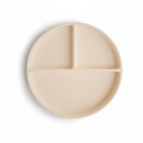 mushie Silicone Suction Plate | BPA-Free Non-Slip Design (Shifting Sand)