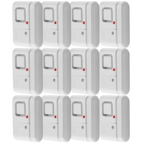 UltraPro Personal Security Window and Door Alarm, 12 Pack, Wireless Chime | DIY Protection, Burglar Alert, Easy Installation, Home Security, Ideal for Home, Garage, Apartment, White, 45989