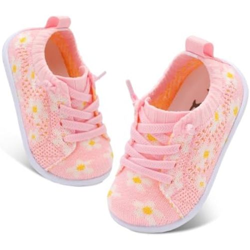 FEETCITY Lightweight Baby First Walking Shoes Boys Girls Slip On Shoes Breathable Baby Sock Shoe Barefoot Infant Sneakers