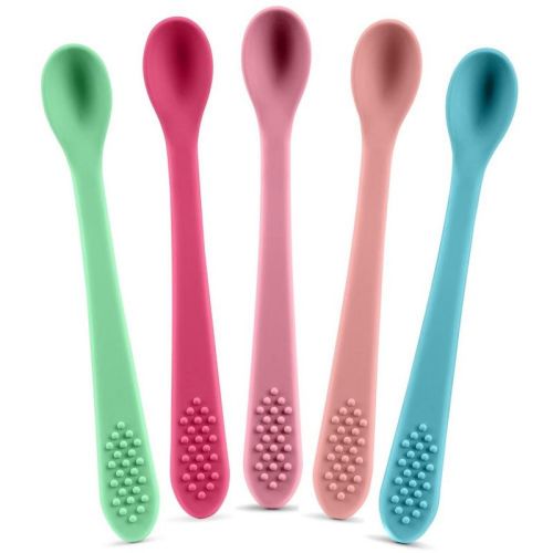 Baby Spoons - Infant Spoons First Stage - Silicone Baby Spoon For Self Feeding - First Stage Baby Feeding Spoon Set Gum Friendly - BPA Free