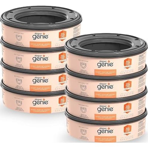 Diaper Genie Bags Refills 270 (Pack of 8) Clean Laundry Scent | Diaper Pail Refills with Max Odor Lock | Holds up to 2160 Newborn Diapers