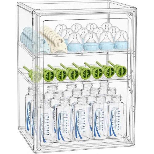 KOLIPI Baby Bottle Storage Organizer for Countertop Cabinet, Large