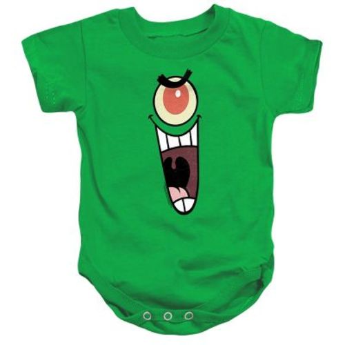 Baby Spongebob Plankton Sinister Face Infant Bodysuit Kelly Green 6 Months