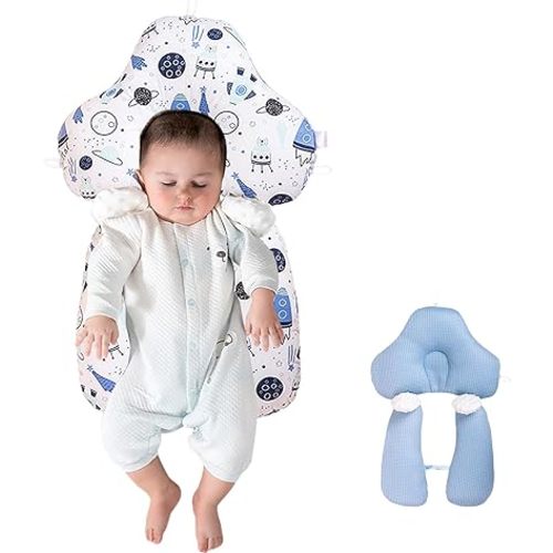 Wedge Pillow for Newborns,Adjustable 45 Degrees to Provide Front and Rear Support,Daily use,it Provides a Comfortable Sleeping Experience and is Suitable for Travel (C)
