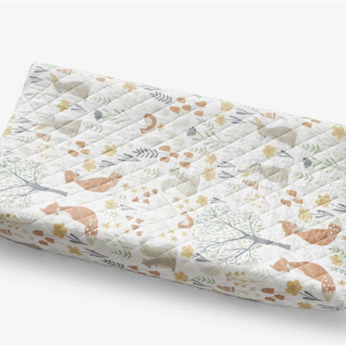 Forest Animals Classic Cool Organic Cotton Percale Quilted Changing Pad Cover