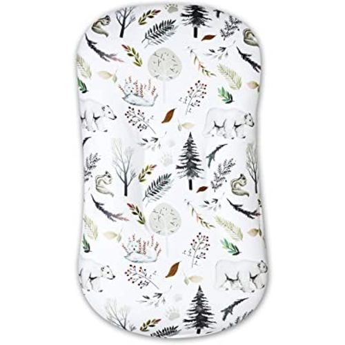 Newborn Lounger Cover for Boys and Girls Removable Cover Ultra Soft Comfortable Lounger Slipcover for Infant Lounger Pillow Woodland Animals