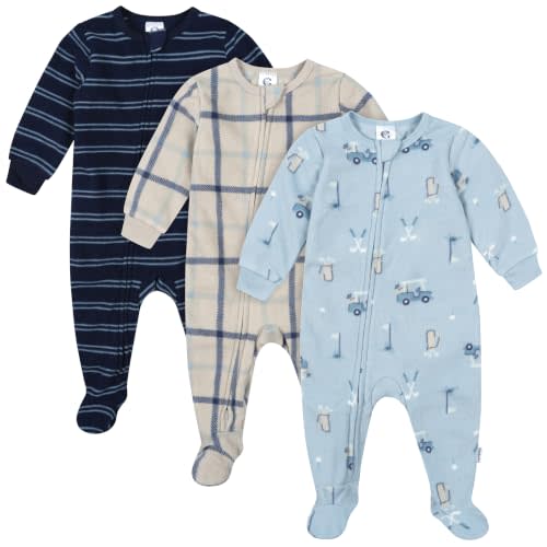 Gerber Baby Boys 3-Pack Fleece Footed Pajamas