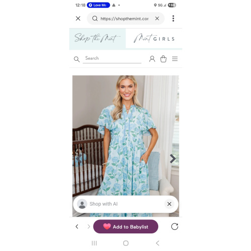 NURSING COLLECTION: Delicate Daze Light Blue Floral Midi Dress