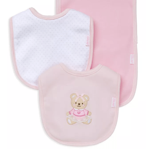 Infant Girls' Bear Bib & Burp Cloth Set - Baby
