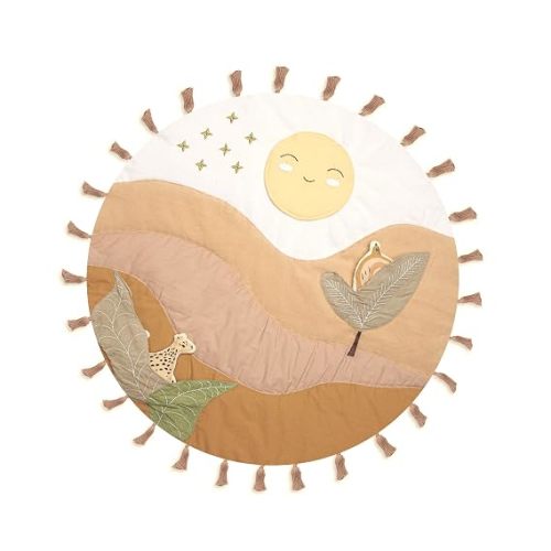 Crane Baby Play Mat, Floor Mat for Babies and Toddlers, 36" x 36", Safari Zoo