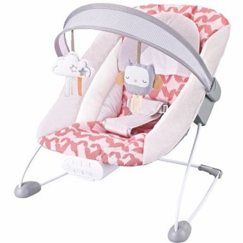 BabyBond Baby Swing, Compact Portable Baby Bouncer with Removable Toy Bar, for Infant to Toddler (Pink)