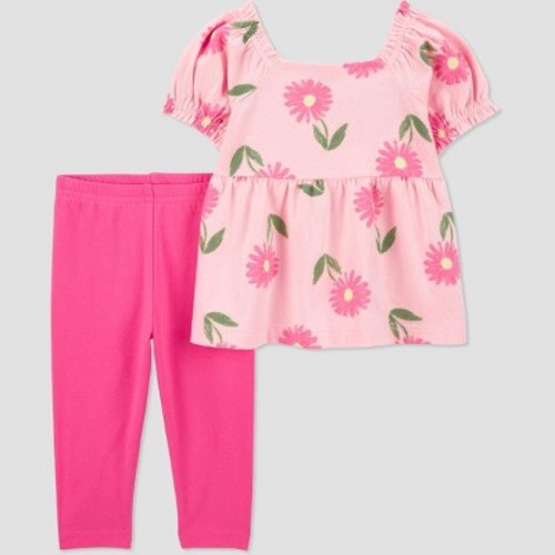 Carter's Just One You® Baby Girls' Floral Top & Bottom Set - Light Pink, Size: 18M