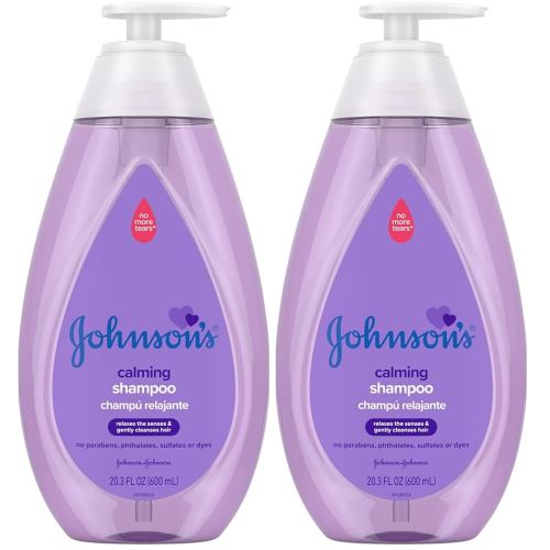 Johnson's Baby Calming Baby Shampoo with Soothing NaturalCalm Scent, Hypoallergenic & Tear-Free Baby Hair Shampoo, Free of Parabens, Phthalates, Sulfates & Dyes, 20.3 fl. oz (Pack of 2)
