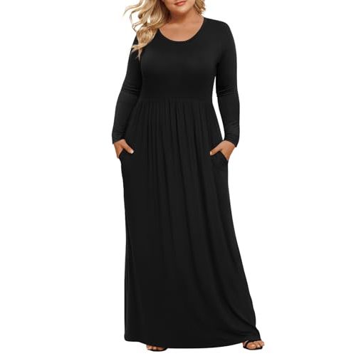 LONGYUAN Women's Plus Size Maxi Dresses for Curvy Women Casual Long Dress XL-6XL