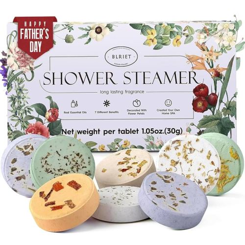 Shower Steamers Aromatherapy BLRIET 8 Pack Gifts for Women, Birthday Christmas White Elephant Gifts Stocking Stuffers for Adults Her Mom Him Home Spa Gym Natural Essential Oil Self Care Relaxation