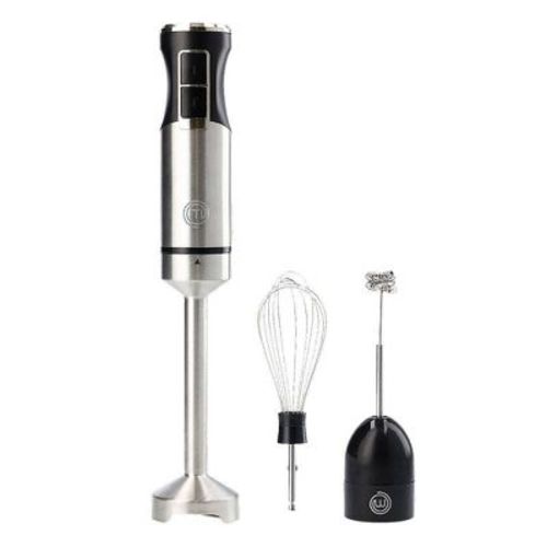 MasterChef Immersion Blender Handheld 3 in 1 Set for Blending, Whisking & Frothing, Stainless Steel, Powerful Motor, Variable Speed Control