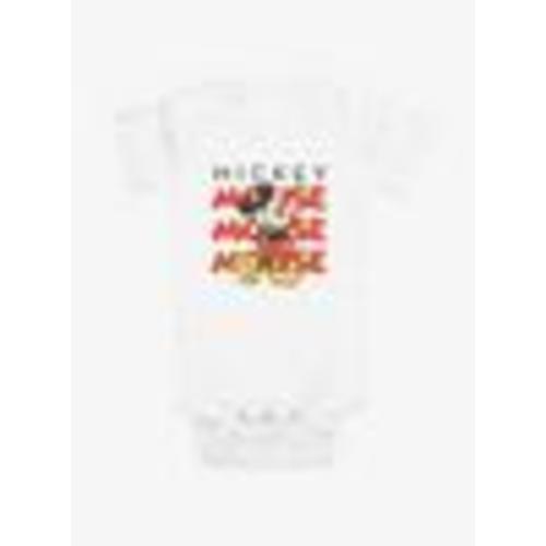 Disney Mickey Mouse Classic Name Stack Infant Bodysuit - WHITE | BoxLunch