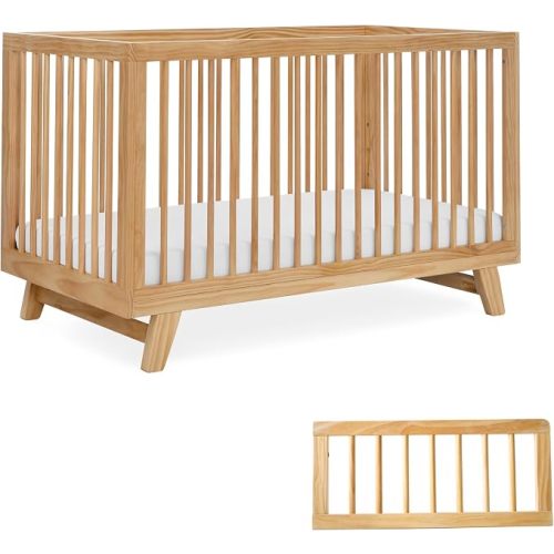 Astin 3-in-1 Convertible Crib with Toddler Guardrail, Natural