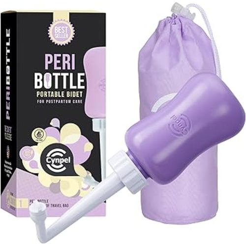 Peri Bottle - Portable Travel Bidet for Men or Women - Labour and Maternity Hospital Bag Essentials - After Birth Recovery Tools for Postpartum Mum - Perineal Spray Bottle