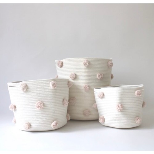 Pom Pom Basket Bundle: Nursery Storage, Laundry & Home Decor