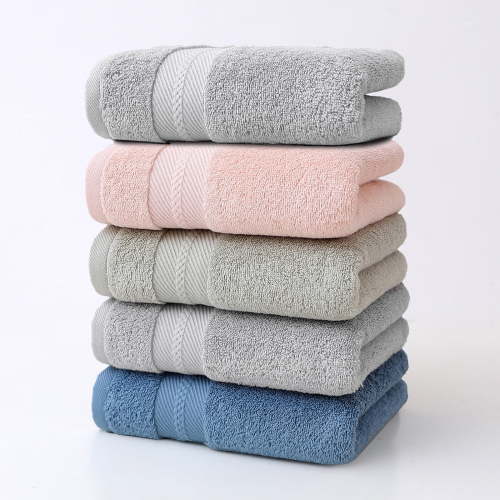 Bath Towels Set Cotton Soft Absorbent | 5 Pack Large Face & Body Towels for Bathroom Spa Dorm Salon | Thick Durable Quick Dry | 71x34cm | Gift for Home Household | Blue Green Gray Pink | 100% Cotton