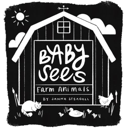 Baby Sees Farm Animals: A High-Contrast Board Book for Babies
