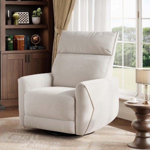 Power Recliner Chair w/ USB Ports, 360° Swivel & Glider - Upholstered Fabric, Anti-Pinch Safety, Ergonomic High Back for Living Room, Nursery